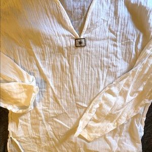 3/$20 NWT white boho hippie Sun cottage-core cotton gauze top shirt . See descr.
